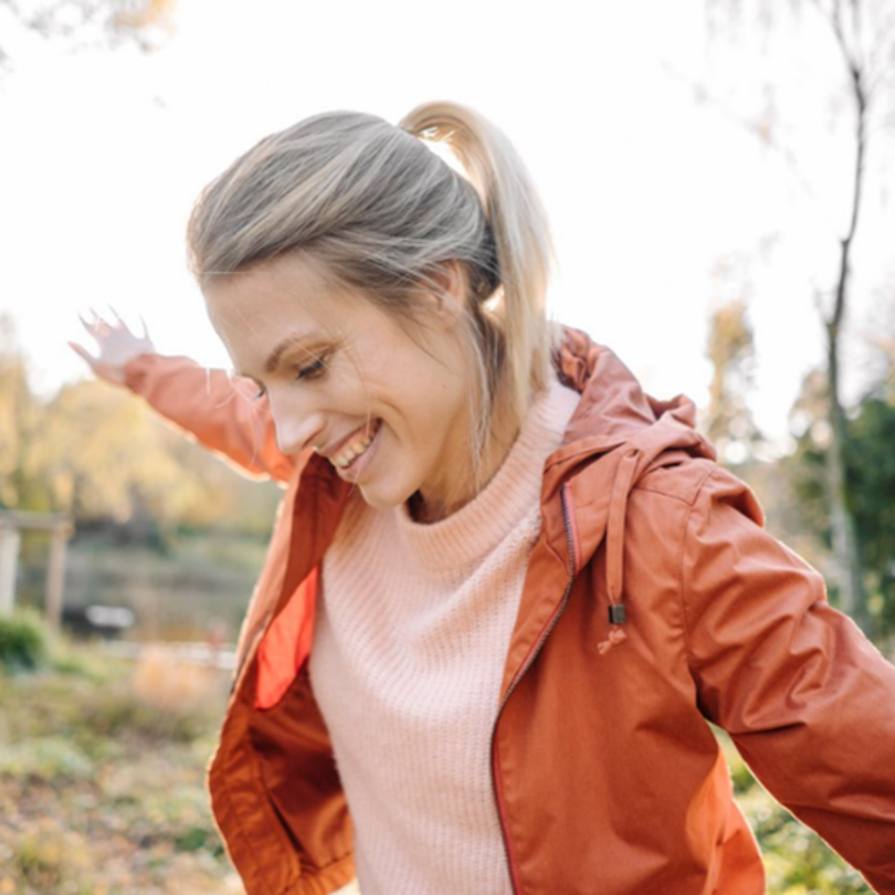 Woman dancing outside