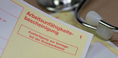 Ausschnitt einer Arbeitsunfähigkeitsbescheinigung.