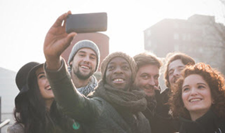 Friends taking a selfie