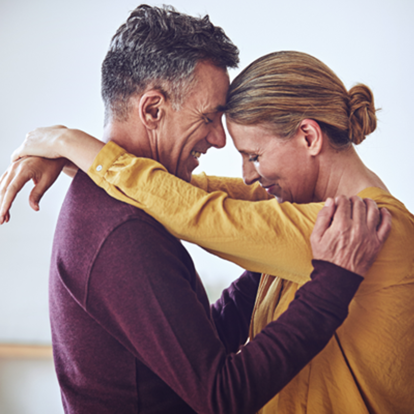 Man and woman hugging